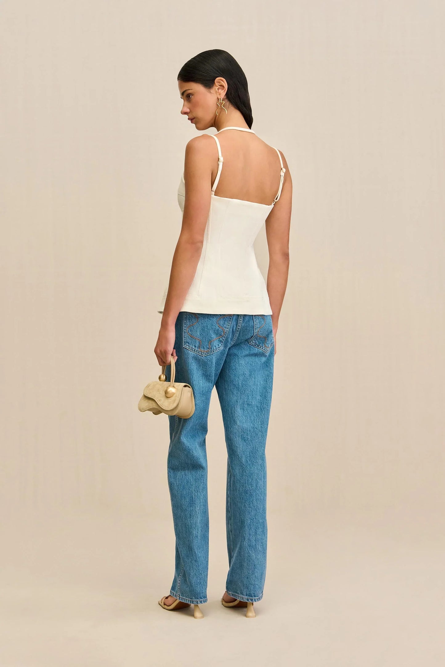 Ivory Edge Halter Zip Top
