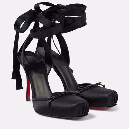 Noir Ballet Lace Heels