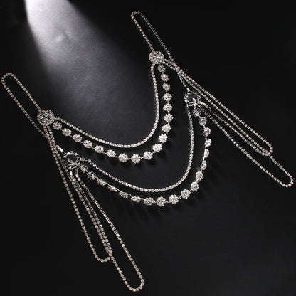 Rhinestone Tassel Shoulder Chain – Glam Dress Accessory